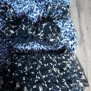 Embroidered flower swim suit